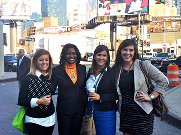 Members of the Auburn Chapter of the Eta Sigma Delta (ESD) International Hospitality Management Honors Society in New York.
