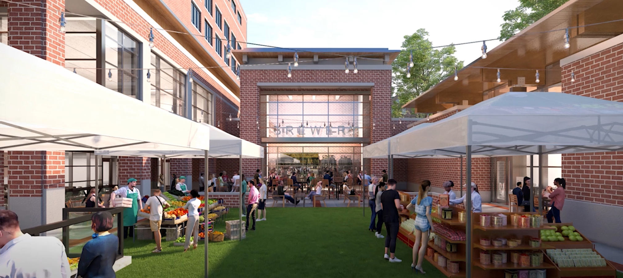 Rendering of the courtyard the new Rane Culinary Science Center.