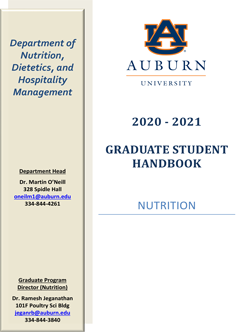 Nutrition Graduate Student Handbook 2017-18