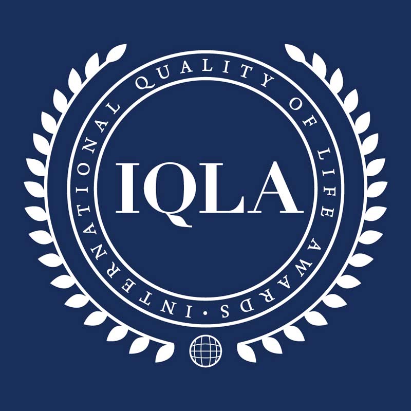 IQLA logo on a blue background