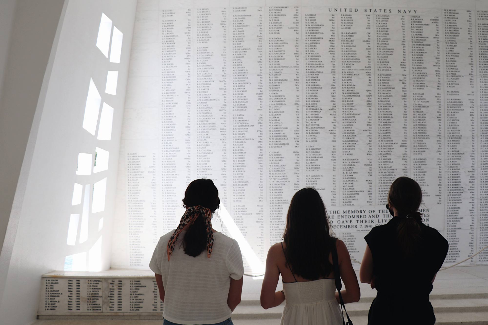 Photo of interior design students visiting Pearl Harbor. 