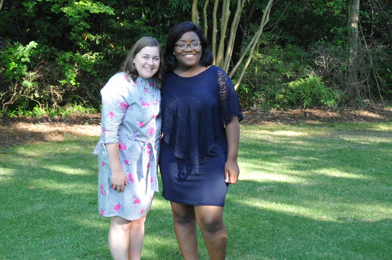 Lauren Reynolds Faulkner and Shanecia Little pictured outside of the Cary Center. 