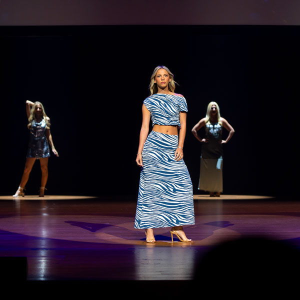 model on runway