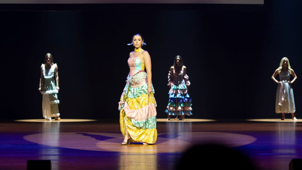 models posing on the runway