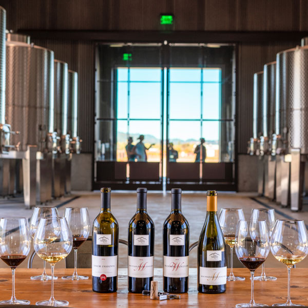 wine bottles and glasses