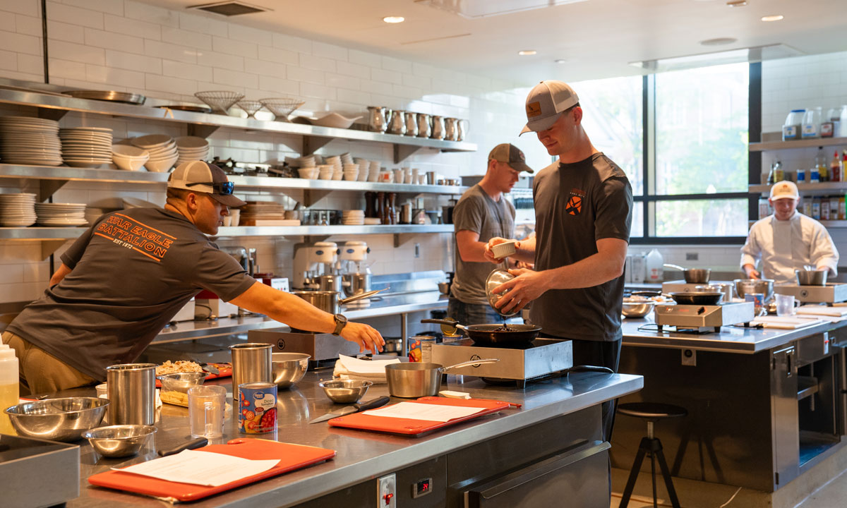 ROTC in culinary lab